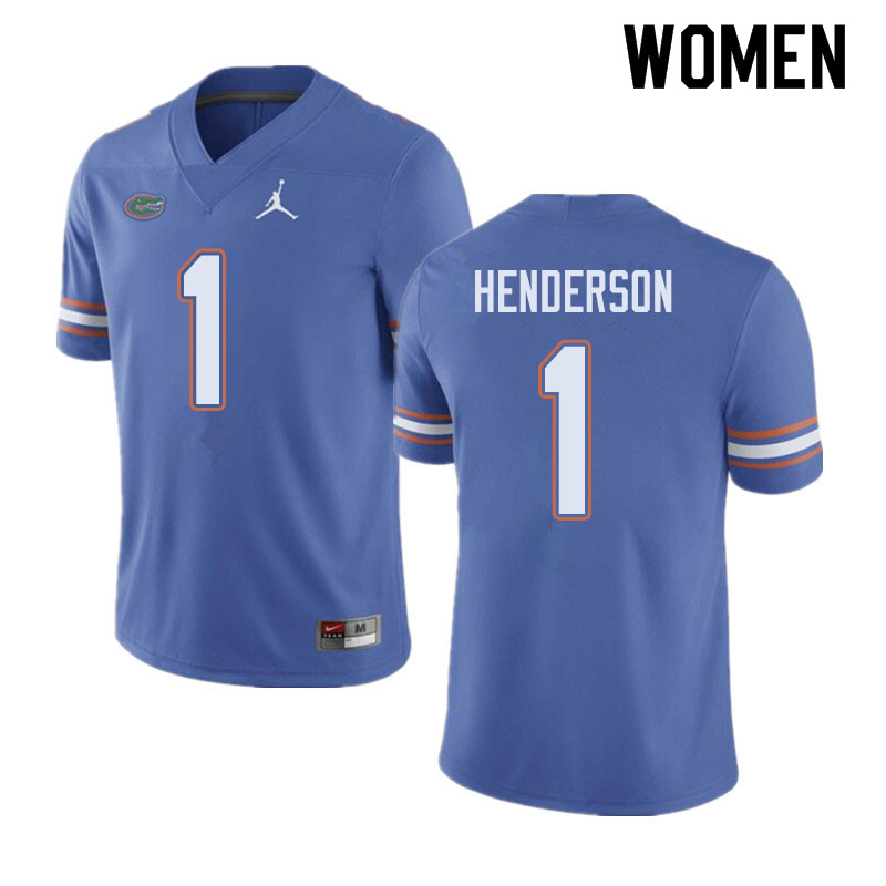 Jordan Brand Women #1 CJ Henderson Florida Gators College Football Jerseys Sale-Blue